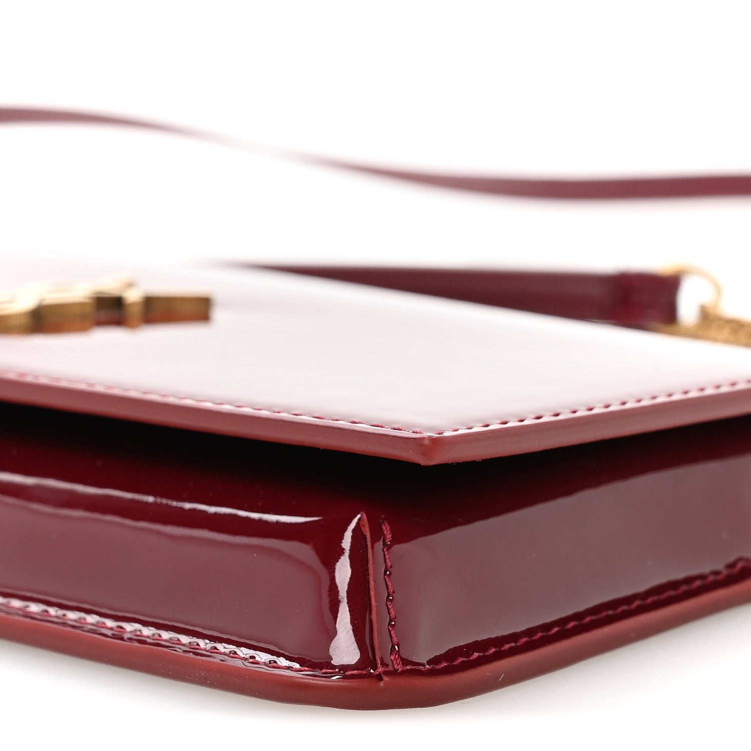 Patent Monogram Phone Holder Crossbody Chataigne