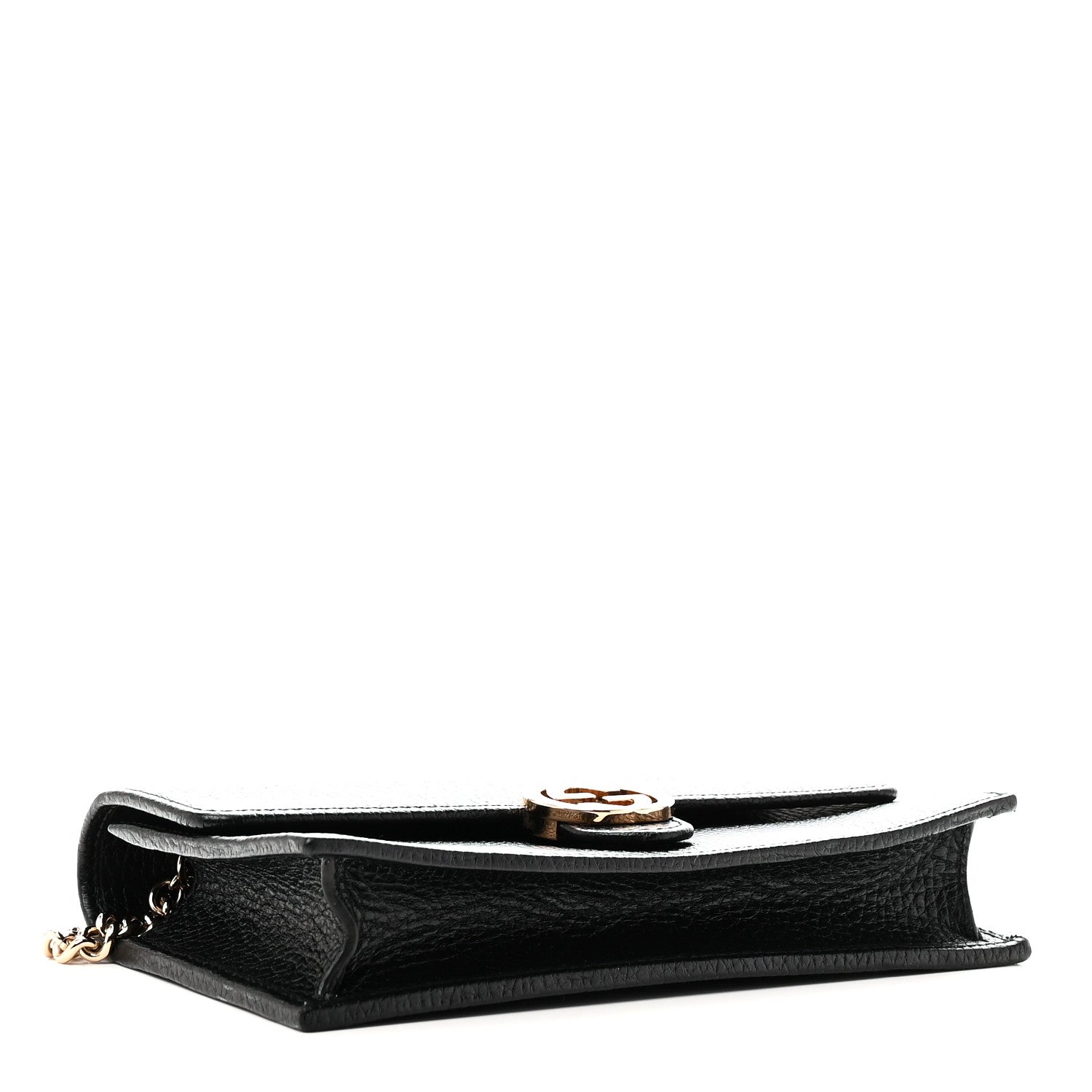 Dollar Calfskin Interlocking G Chain Wallet Black