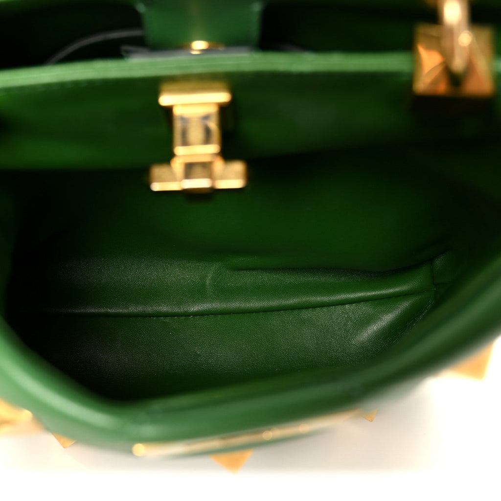 Nappa Small Roman Stud The Handle Bag Gea Green