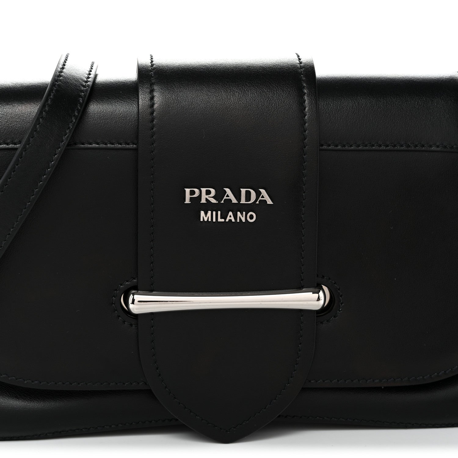 City Calfskin Saffiano Sidonie Shoulder Bag Black