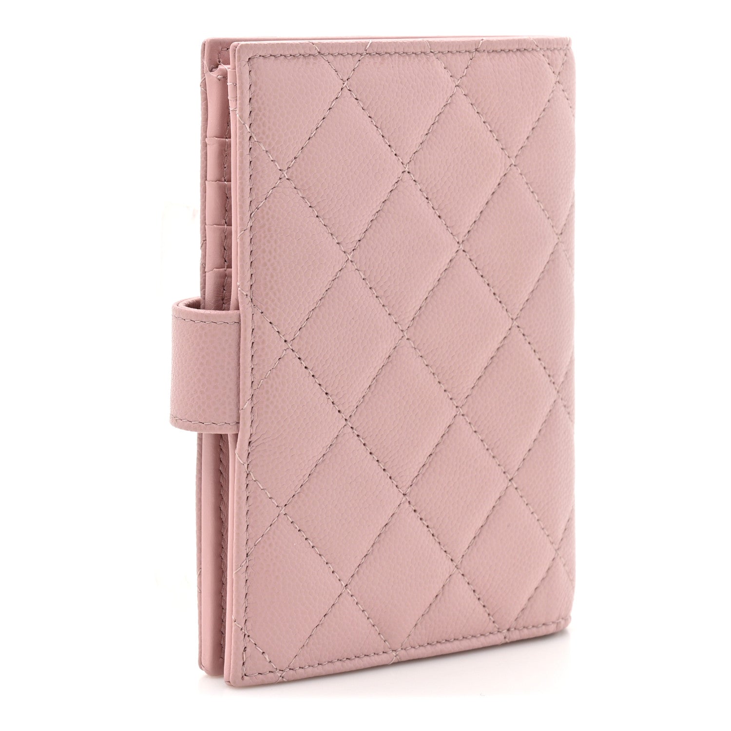 Caviar Quilted Passport Holder Pink