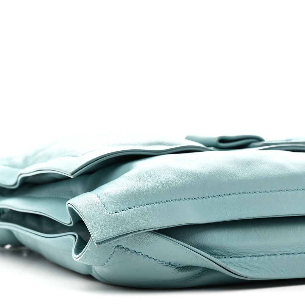 Calfskin Small Viva Bow Shoulder Bag Tyrone Turquoise