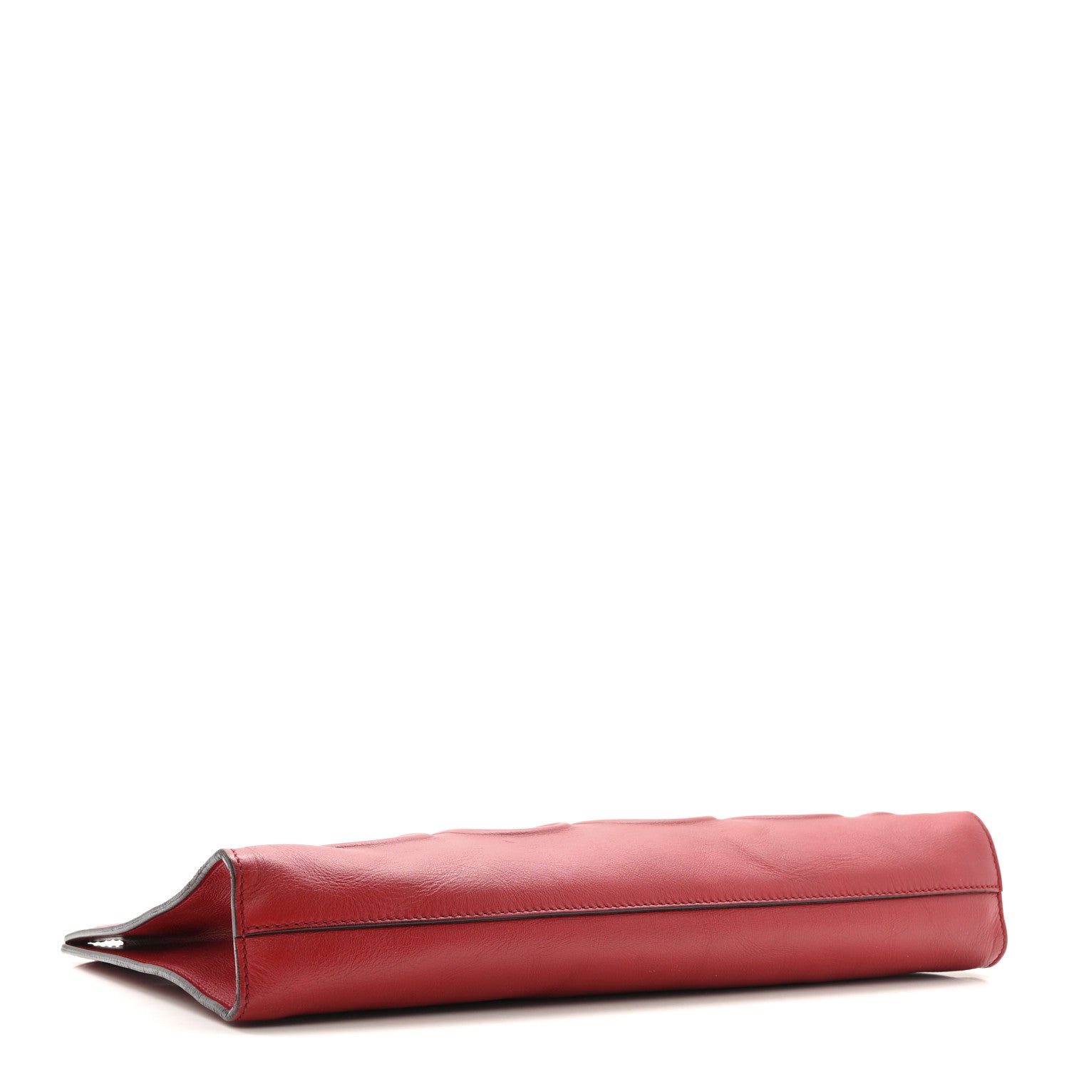 Calfskin Embossed XL Clutch Red