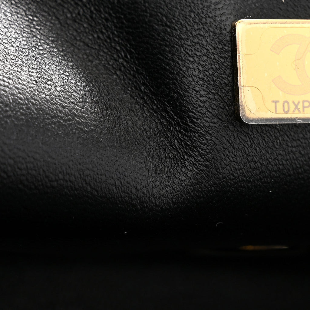 Lambskin Quilted Mini Rectangular Flap Black