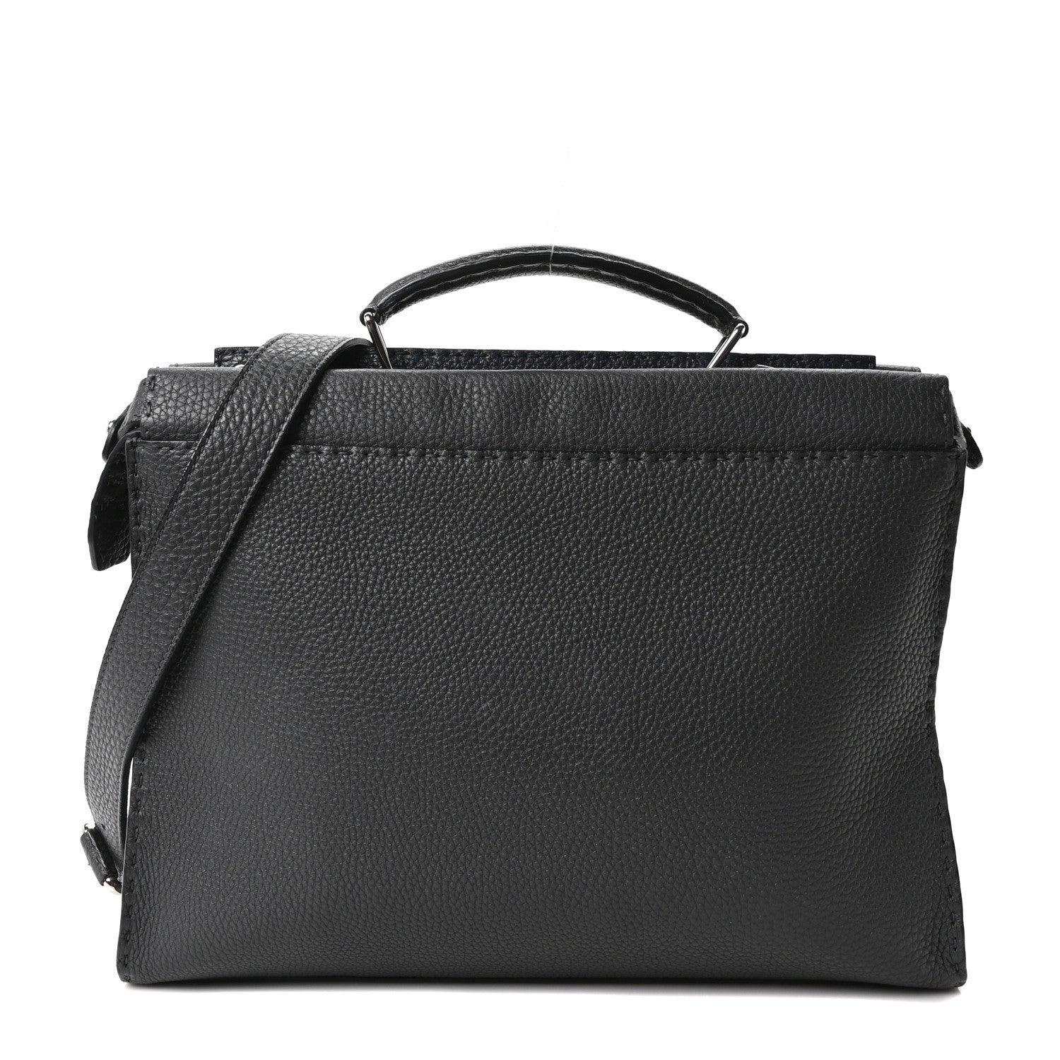 Vitello Grace FF 1974 Embossed Large Peekaboo Iconic Fit Satchel Anthracite