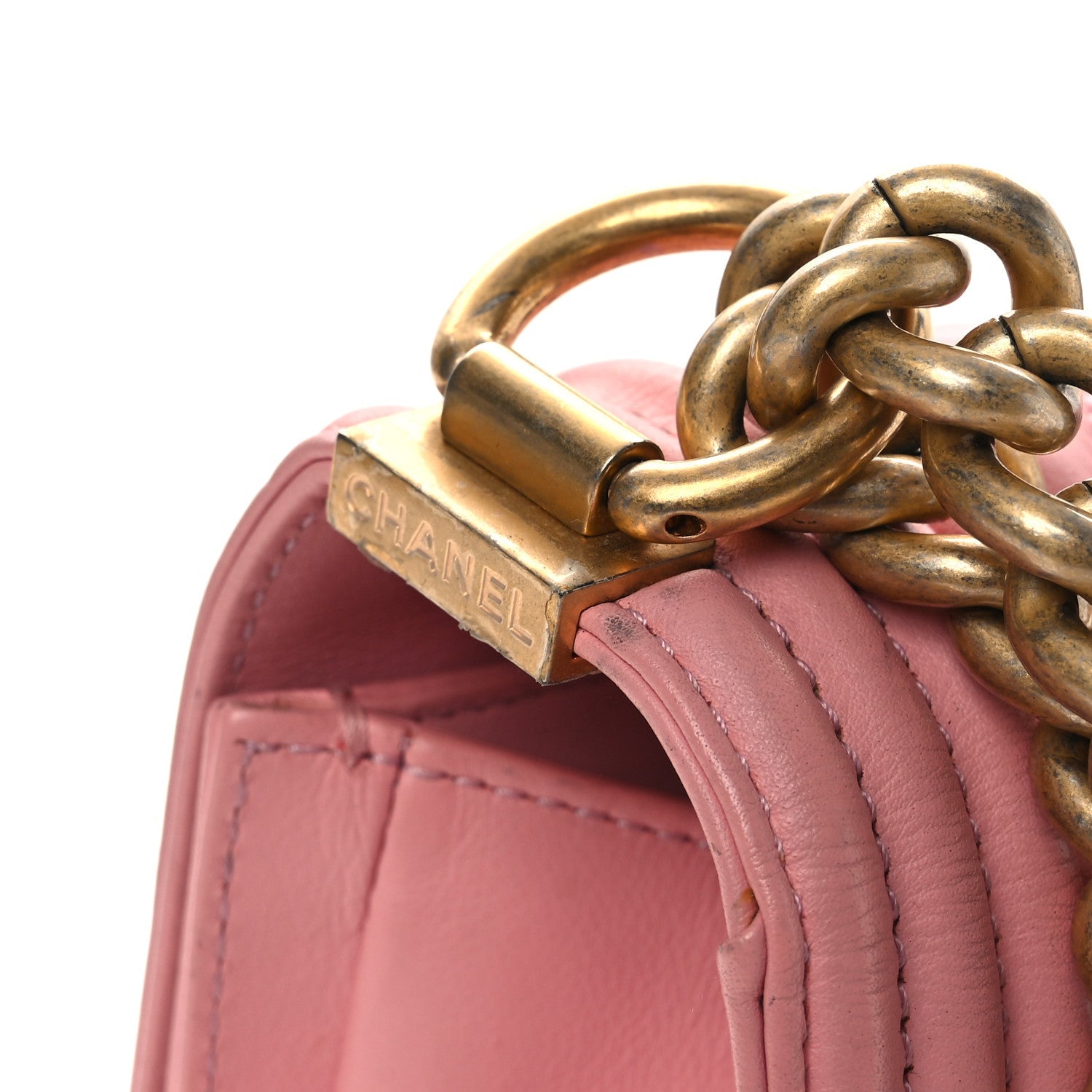 Lambskin Quilted Medium Boy Flap Light Pink