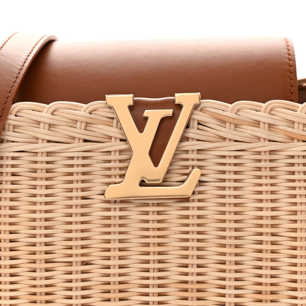 Rattan Calfskin Capucines BB Tan