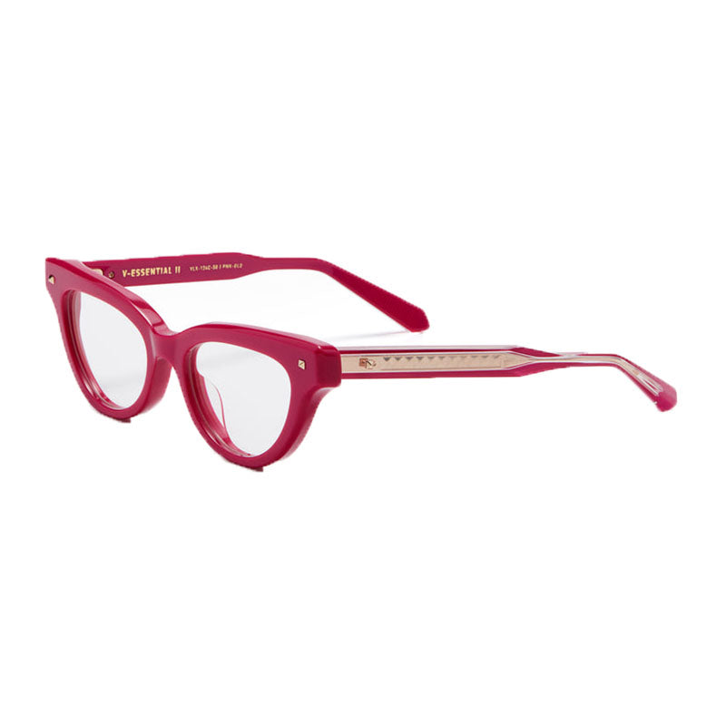 Valentino Eyeglasses Cat Eye Full Rim, Shiny Black Frame and Clear Demo Lens Lens VLX-124A