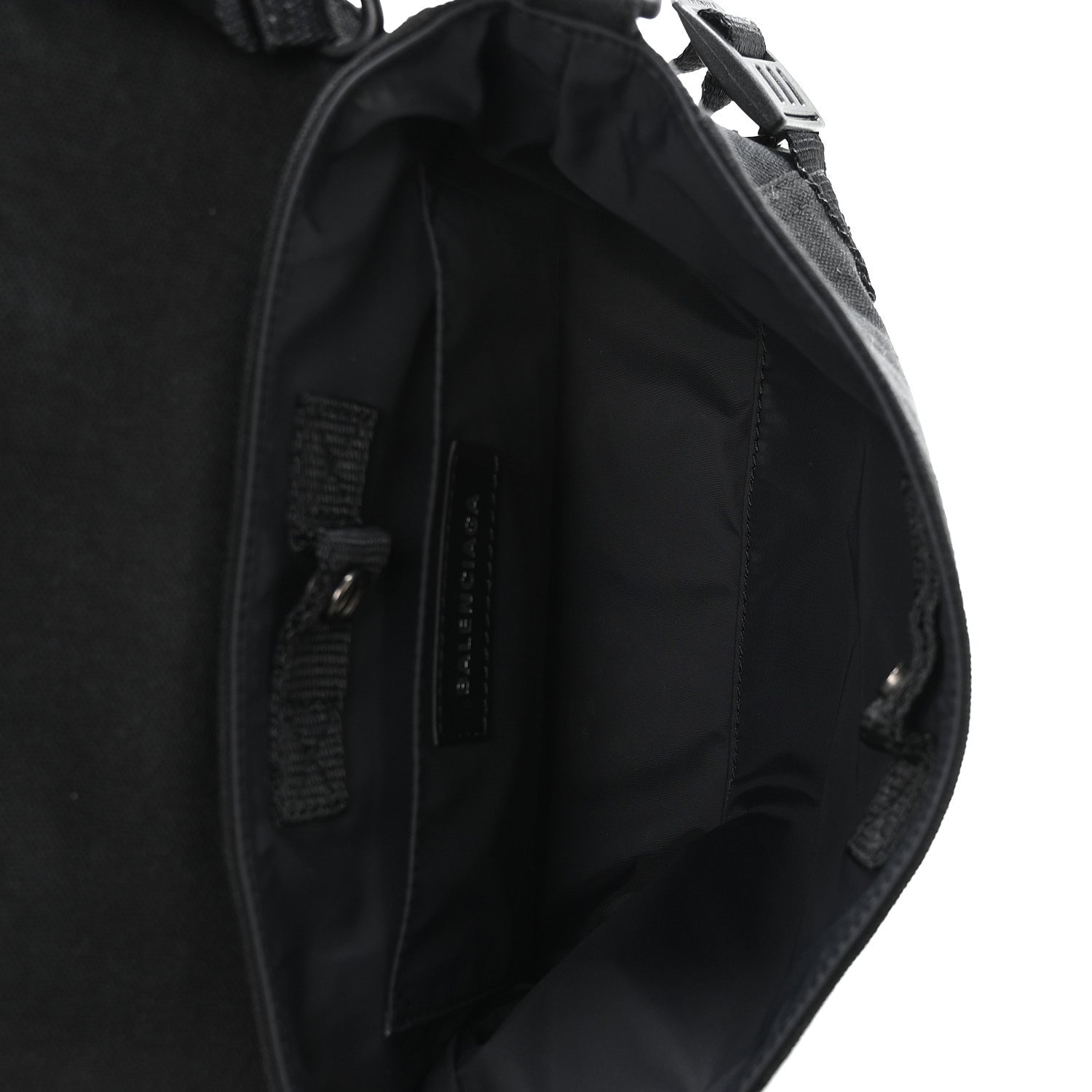 Canvas Pierced Army Messenger Bag Black