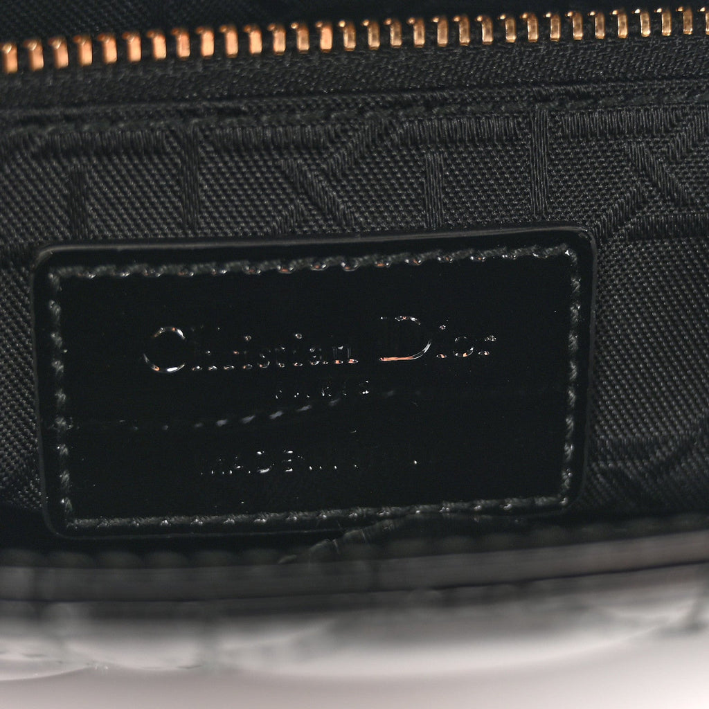 Patent Cannage Mini Lady Dior Black