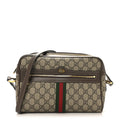 GG Supreme Monogram Web Small Ophidia Shoulder Bag Brown