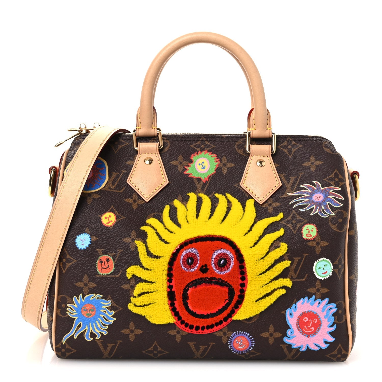 LV X YK Monogram Embroidered My Eternal Soul Speedy Bandouliere 25 Multicolor