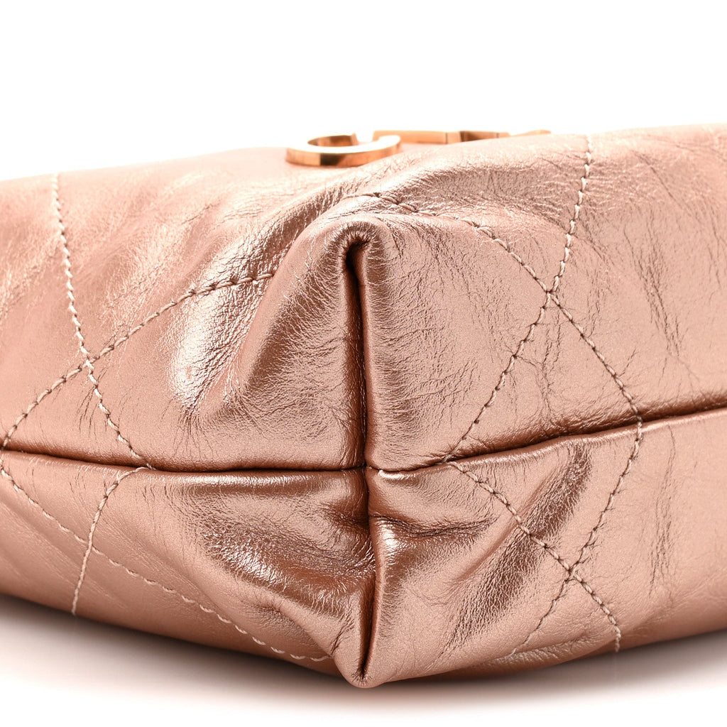 Metallic Calfskin Quilted Mini Chanel 22 Copper