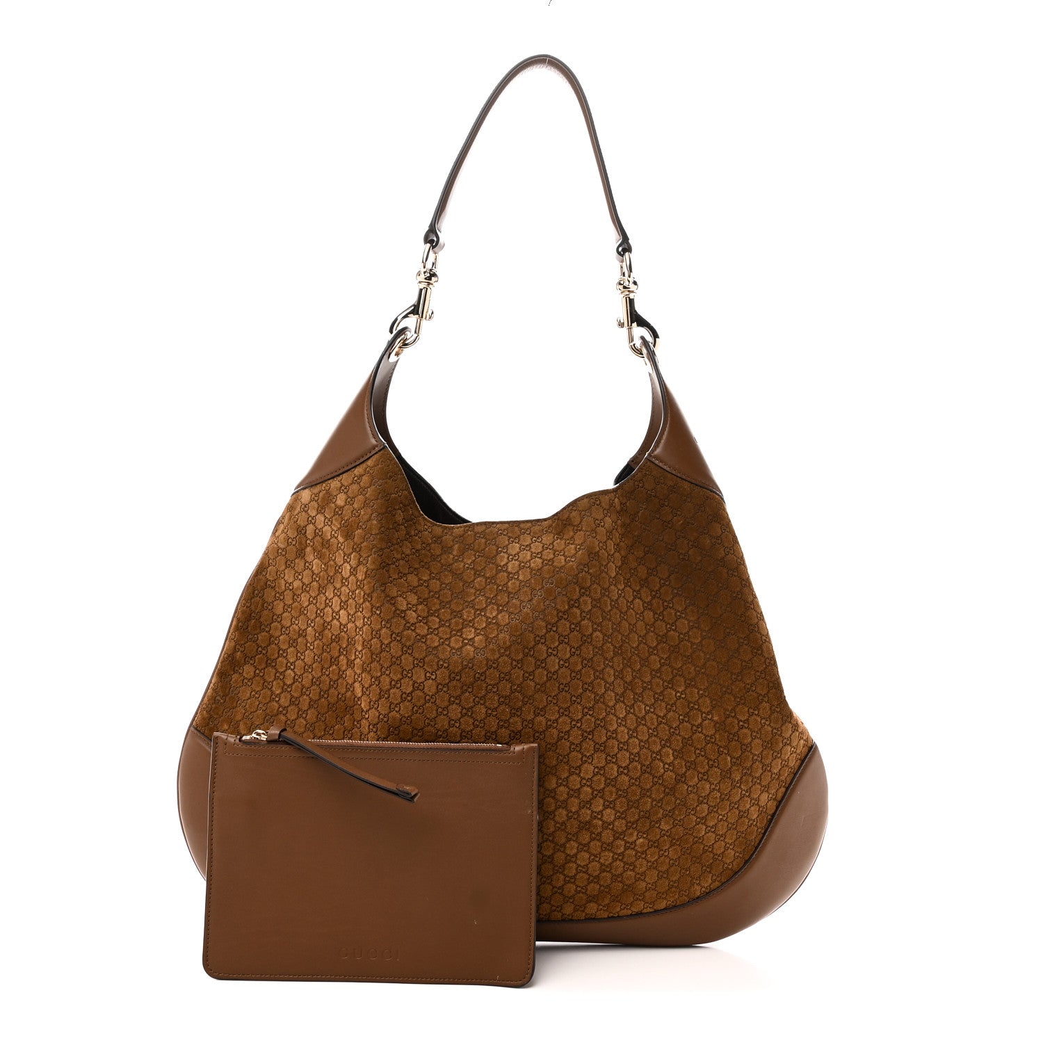 GG Suede B Large Shoulder Bag Brown