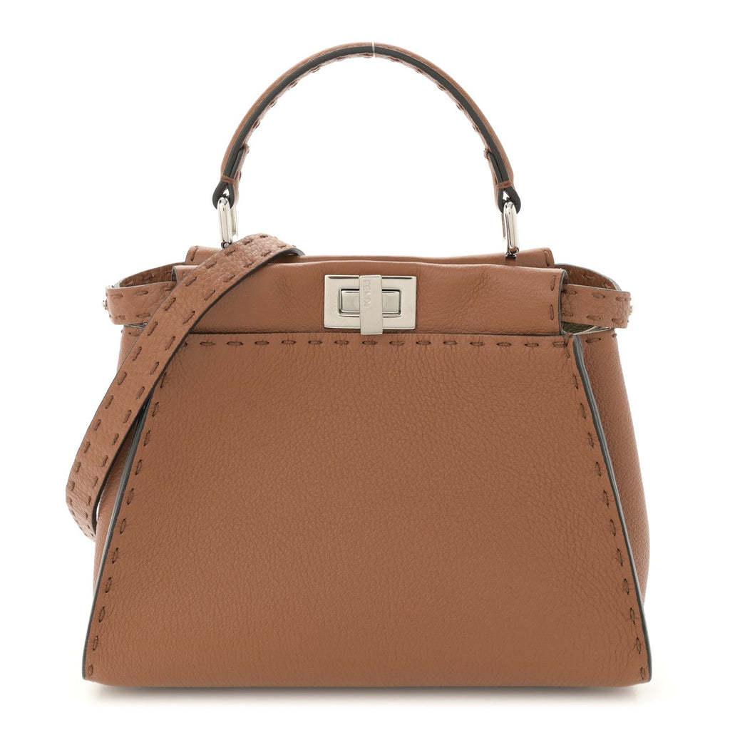 Cuoio Romano Selleria Bi-Color Mini Peekaboo Iconic Satchel Mou Milk