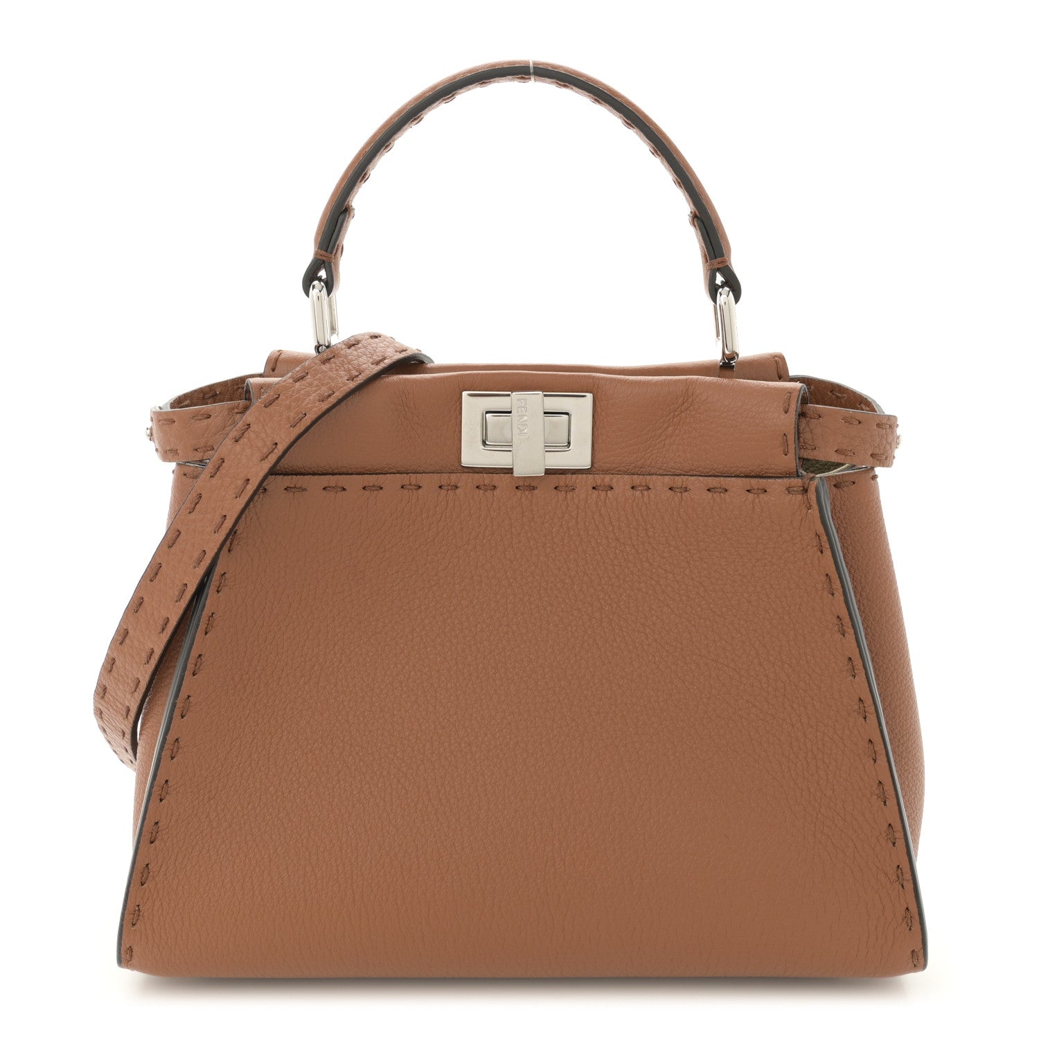 Cuoio Romano Selleria Bi-Color Mini Peekaboo Iconic Satchel Mou Milk