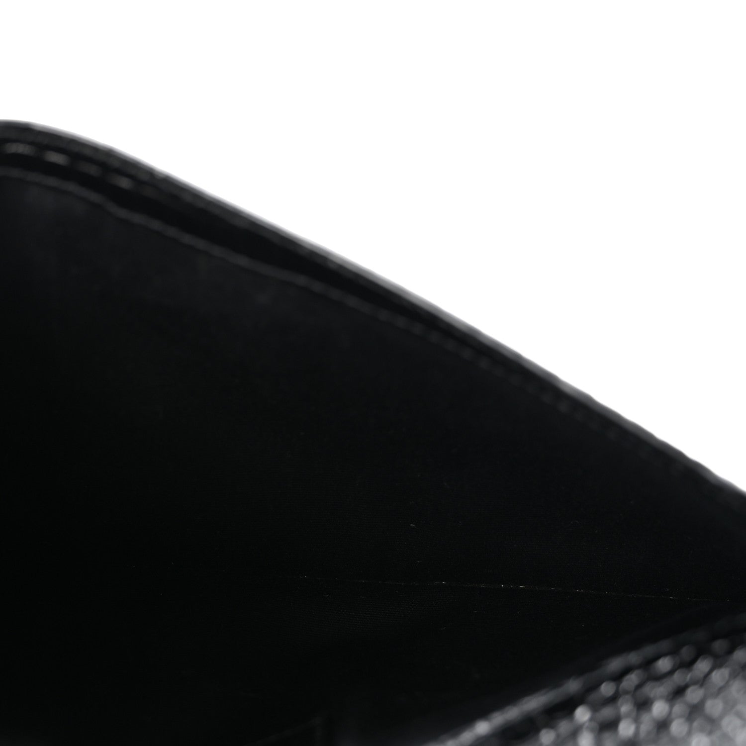 Calfskin Crocodile Embossed Uptown Monogram Clutch Black