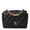 Lambskin Mixed Fibers Quilted Cocovado Flap Black