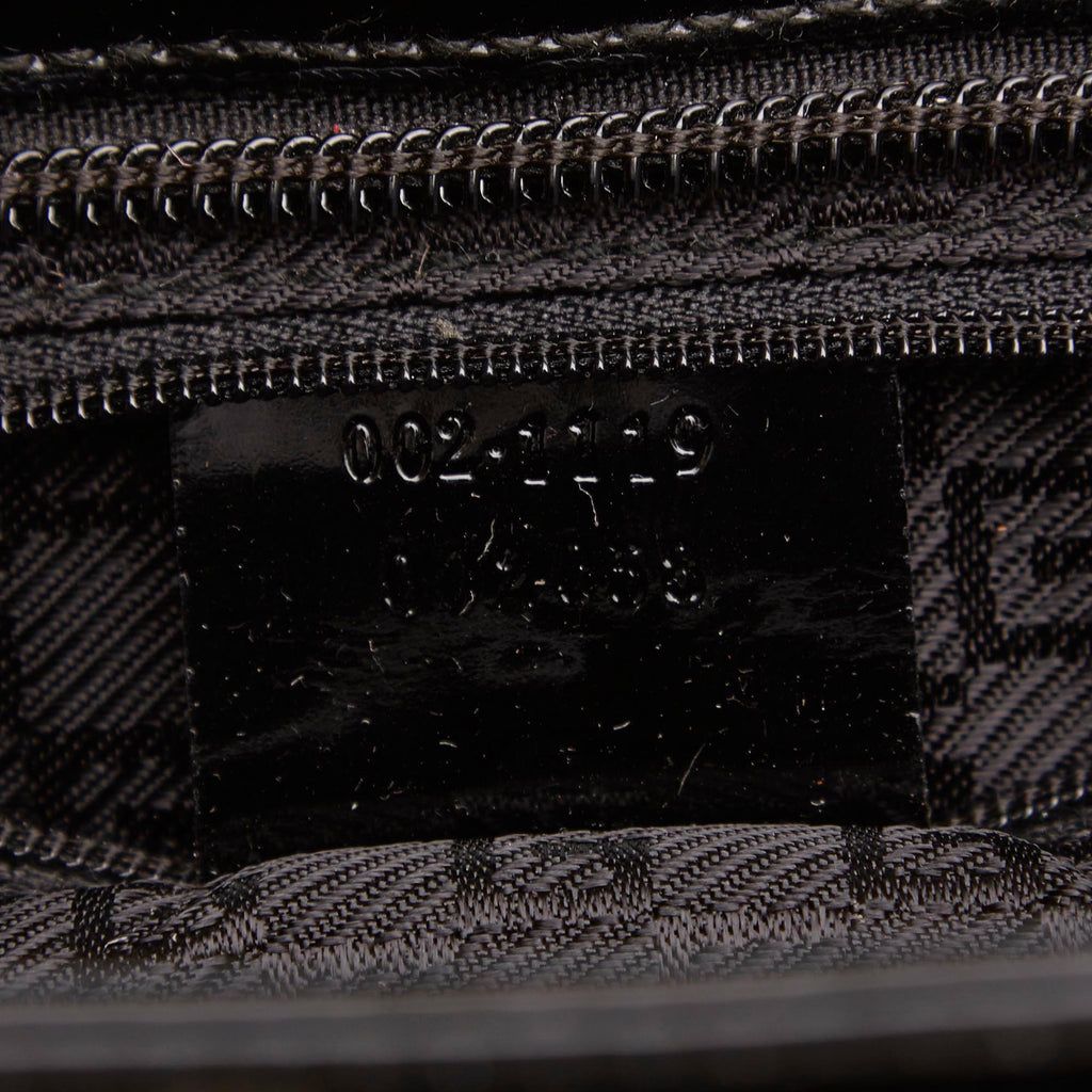 Gucci Canvas and Patent Leather Striped Tote Bag