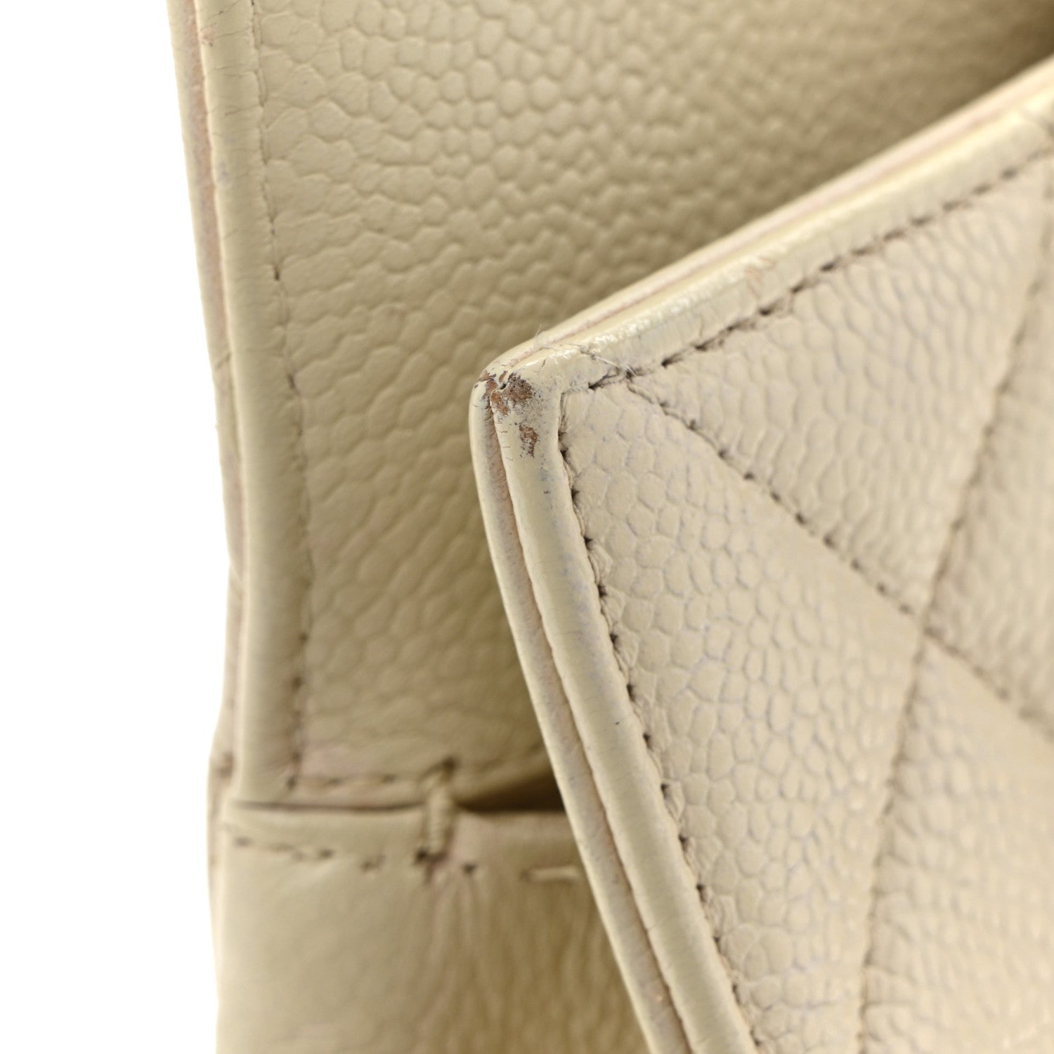 Caviar Quilted Timeless CC Shopping Tote White