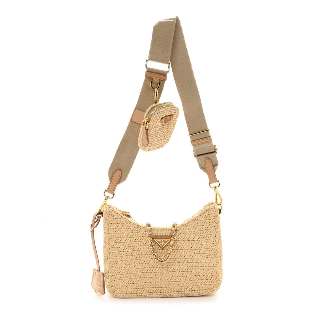 Yarn Raffia Effect Crochet Re-Edition 2005 Shoulder Bag Naturale
