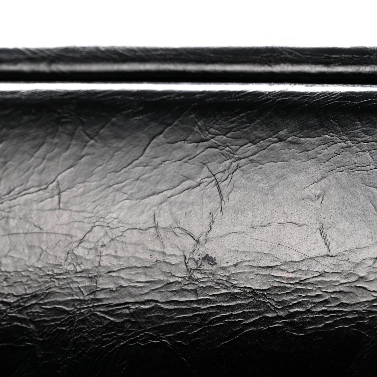 Glazed Calfskin Quilted Small CC Delivery Tote Black