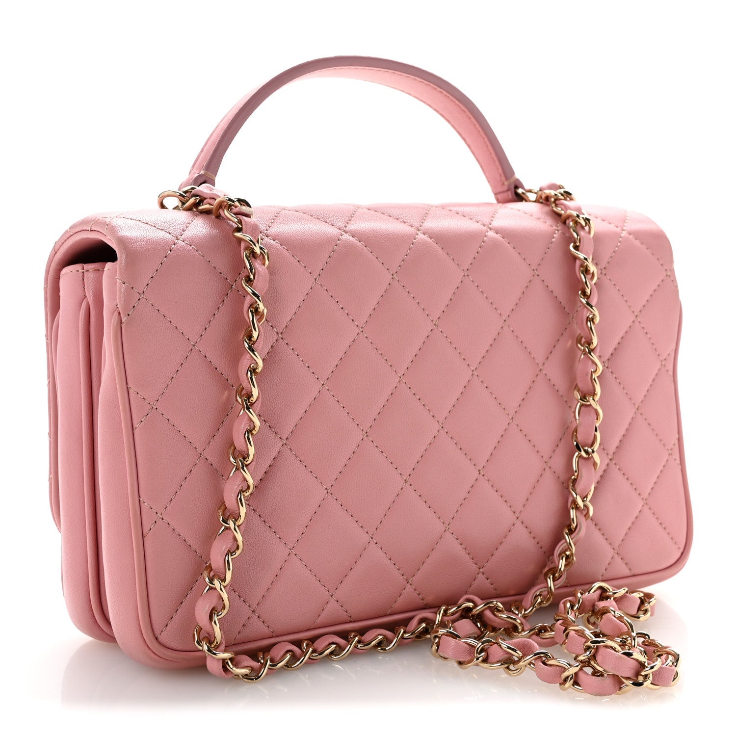 Lambskin Quilted Small Citizen Chic Flap Pink
