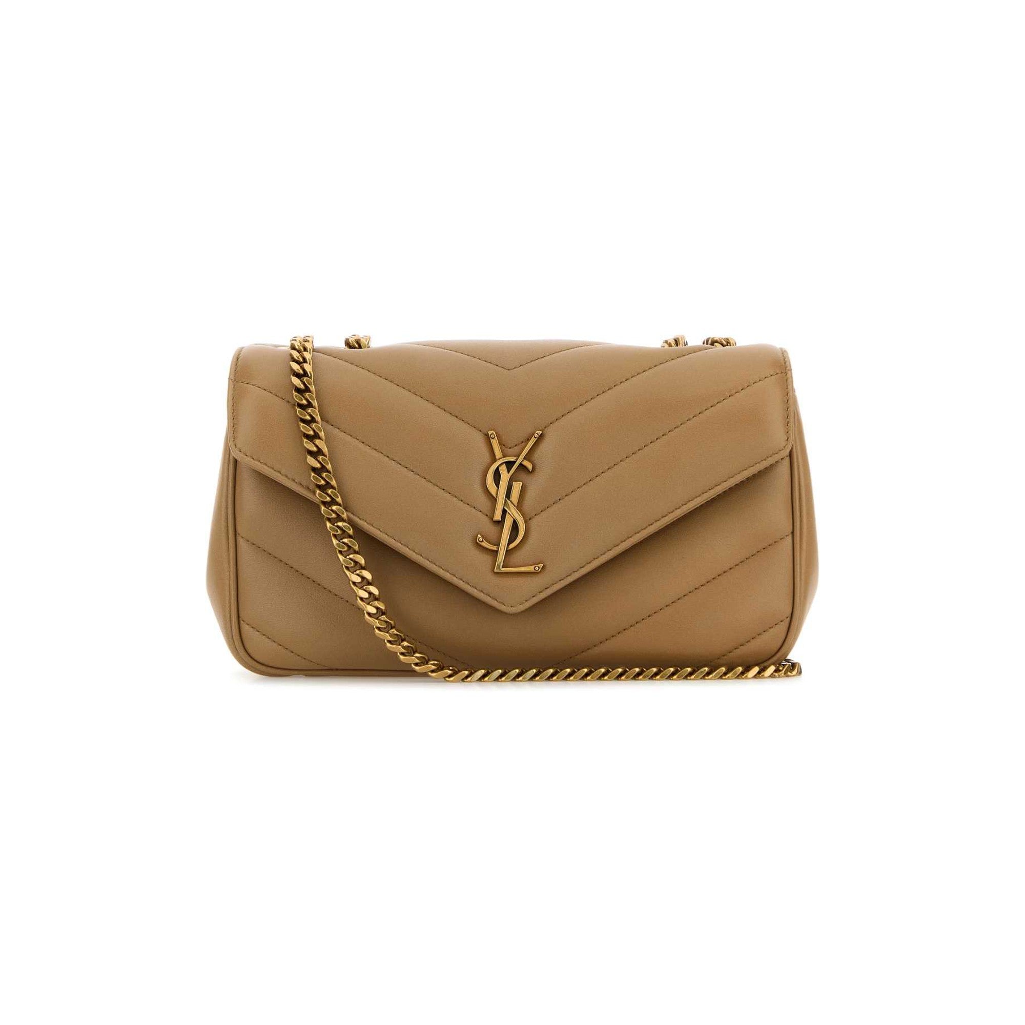 LOULOU small in MATELASSÉ lambskin NATURAL TAN