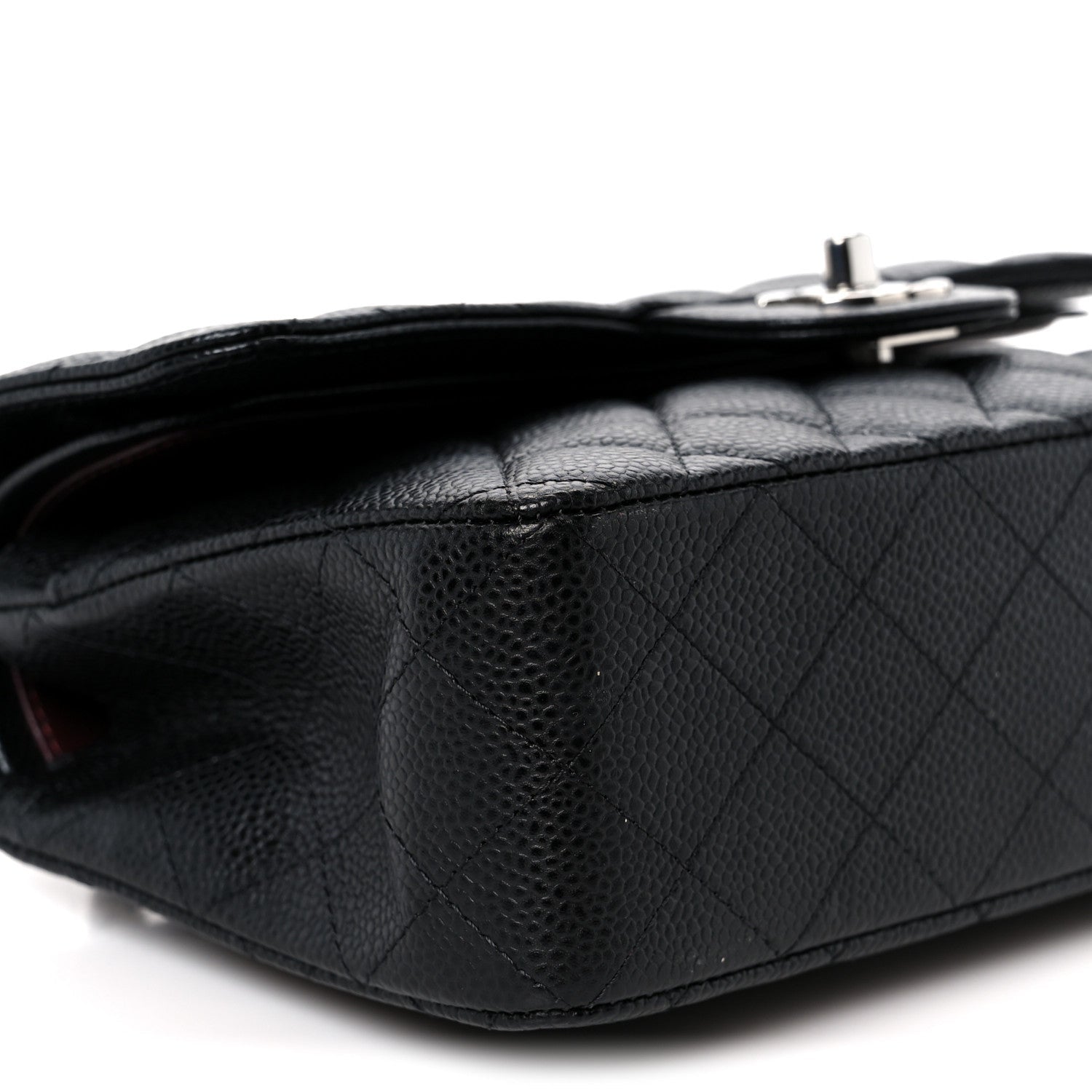 Caviar Quilted Small Double Flap Black Black