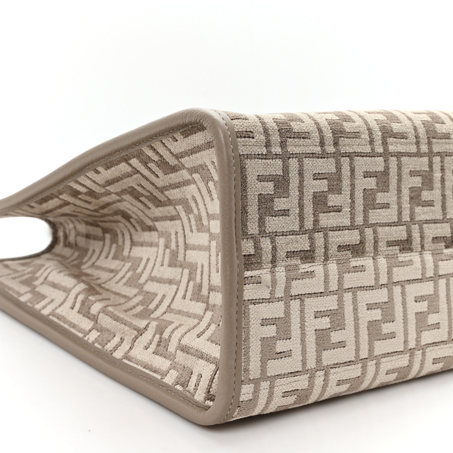 Chenille Vitello Cher FF Medium Fendi Sunshine Shopper Tote Tortora