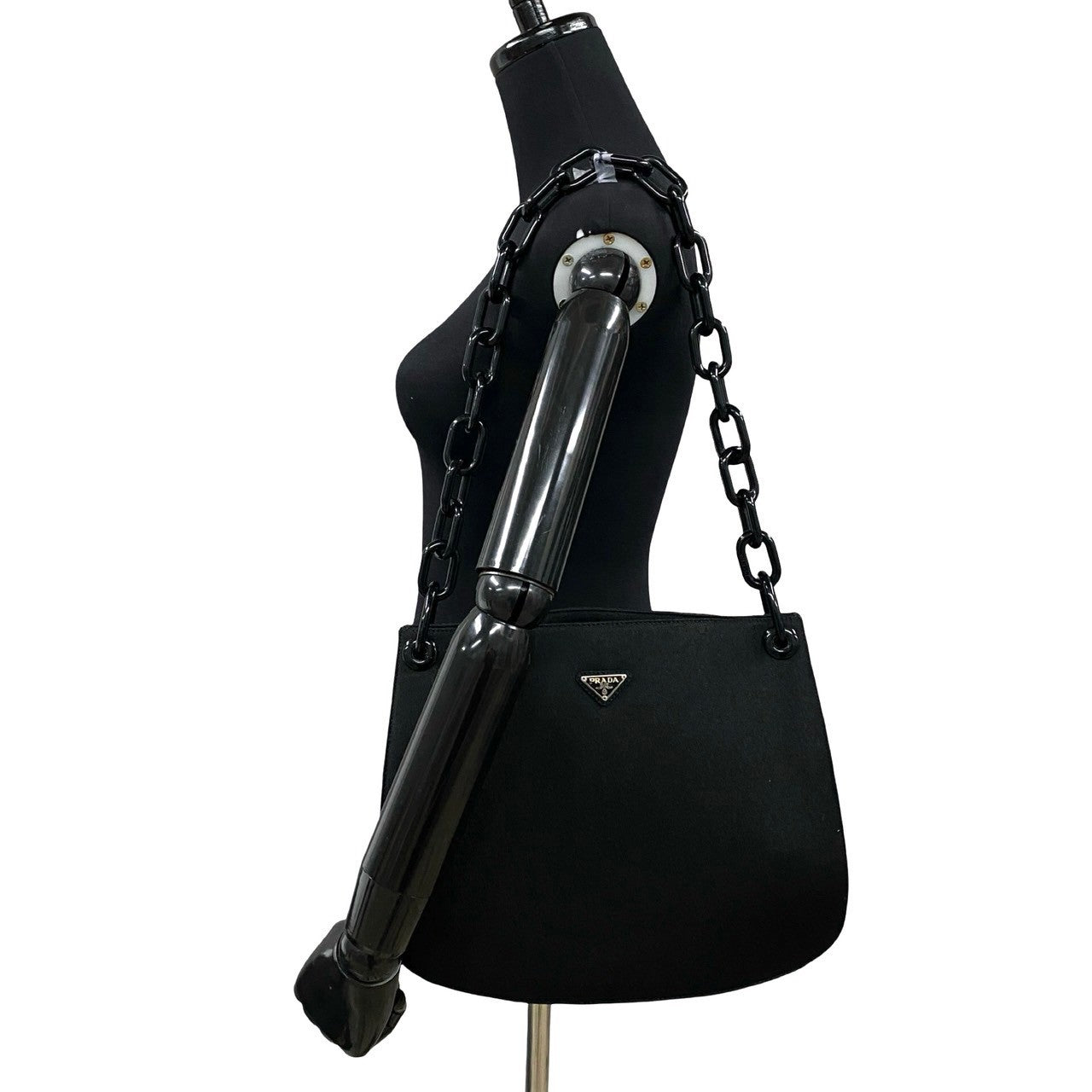 Prada Triangle Logo Canvas 2way Shoulder Bag