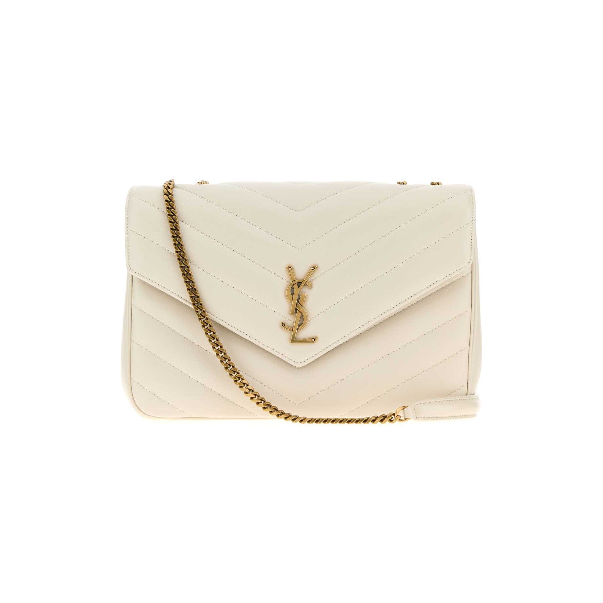LOULOU large in MATELASSÉ lambskin white