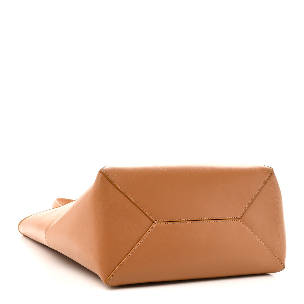 Shiny Calfskin Medium Puzzle Fold Tote Warm Desert