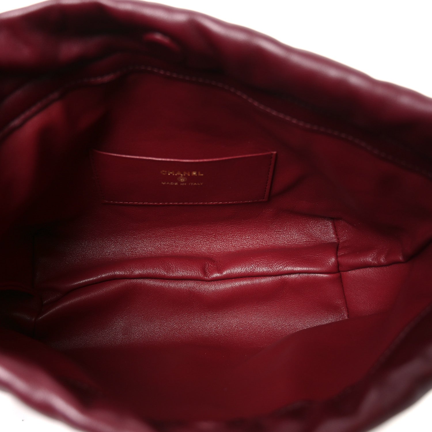 Lambskin Quilted Drawstring Clutch With Strap Dark Burgundy