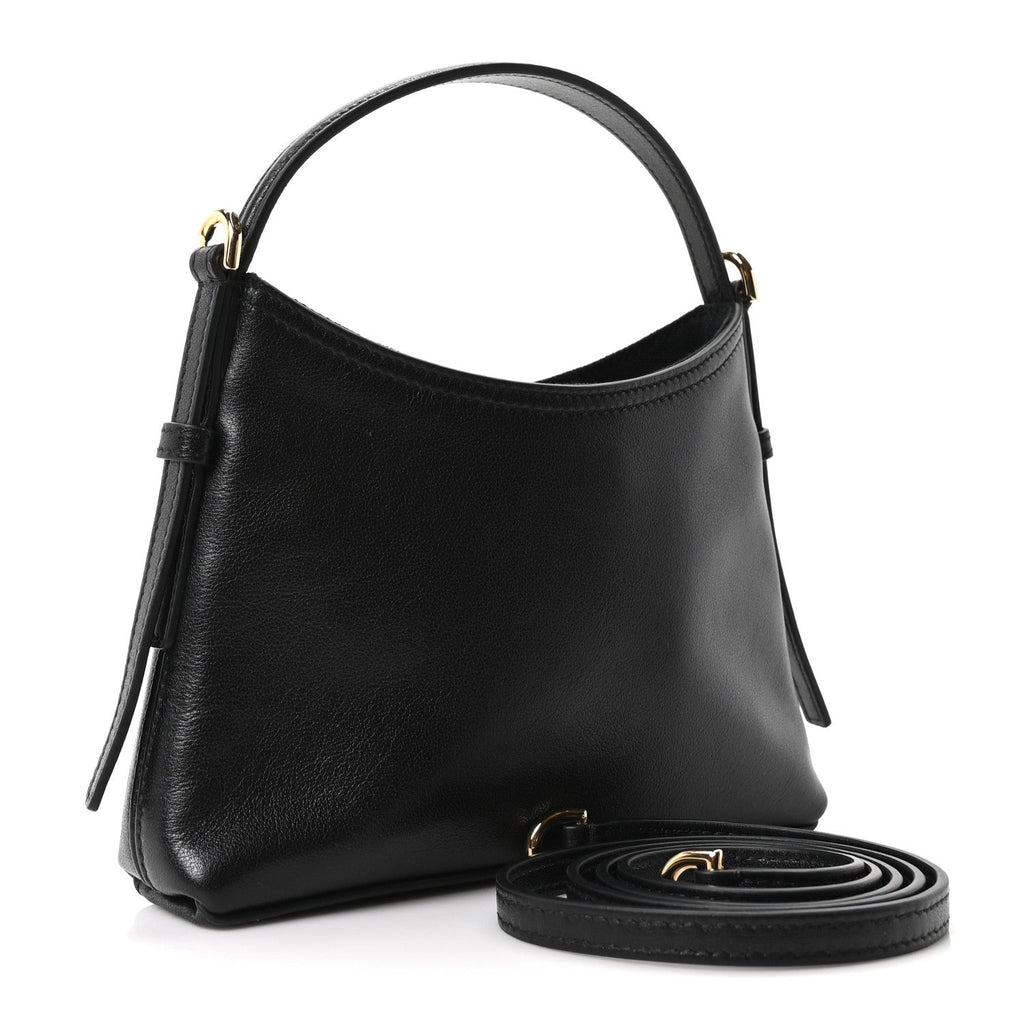 Tumbled Calfskin Nano Voyou Bag Black