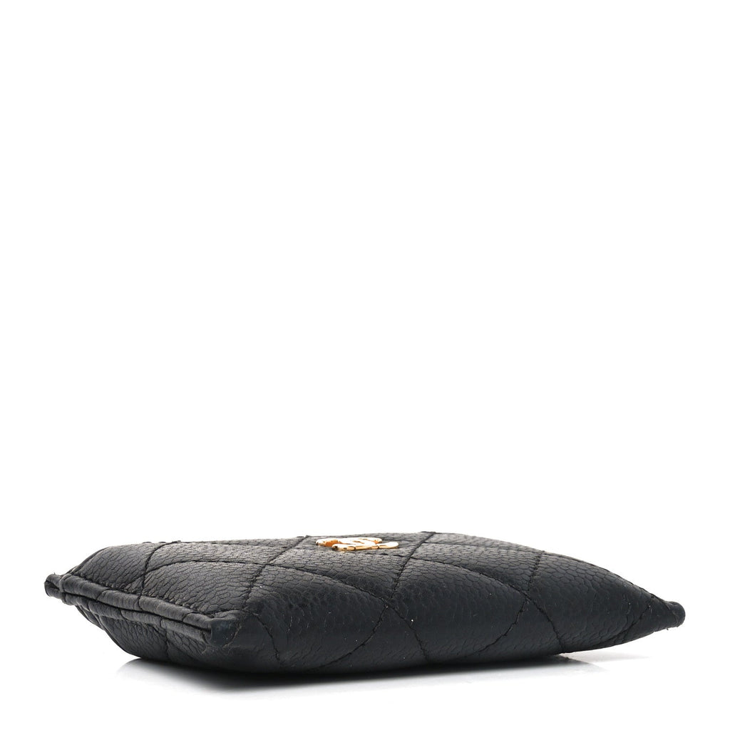 Caviar Quilted Card Holder Black