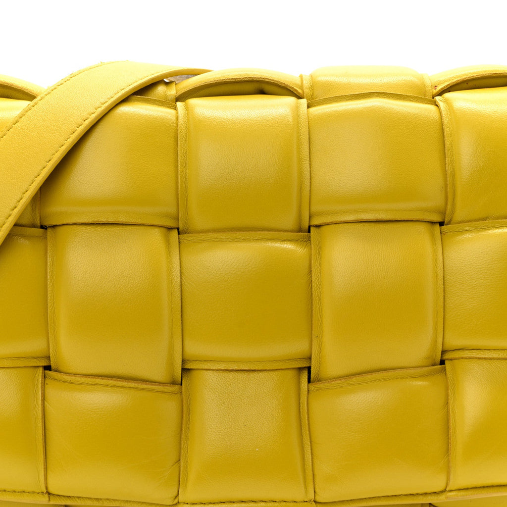 Nappa Maxi Intreccio Padded Cassette Crossbody Bag Buttercup