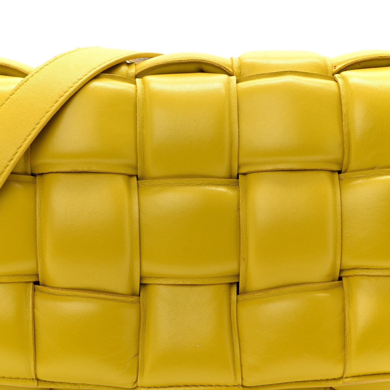 Nappa Maxi Intreccio Padded Cassette Crossbody Bag Buttercup
