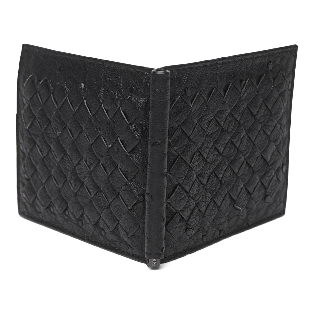 Bottega Veneta Intrecciato Ostrich Bi-Fold Wallet