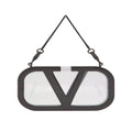 Valentino Garavani Logo-Plaque Clear Clutch