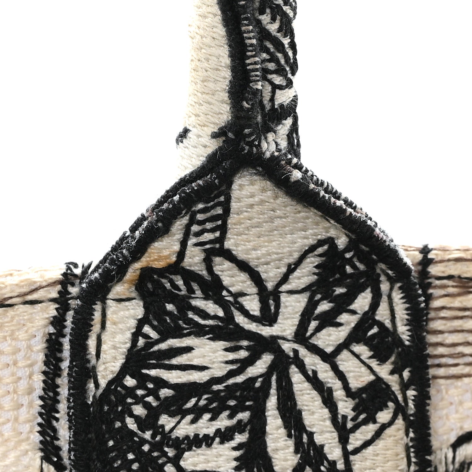 Canvas Embroidered Toile De Jouy Book Tote White Black