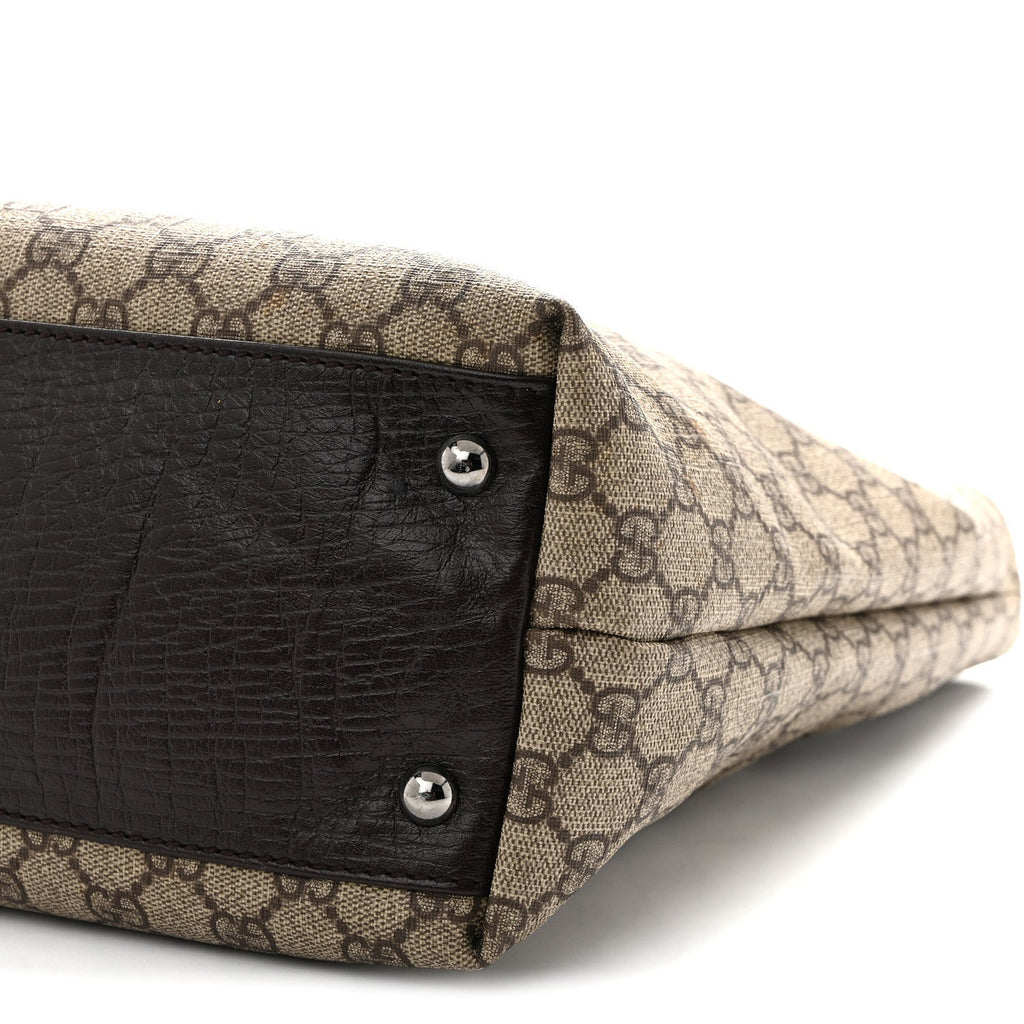 GG Plus Monogram Small Vertical Tote Dark Brown