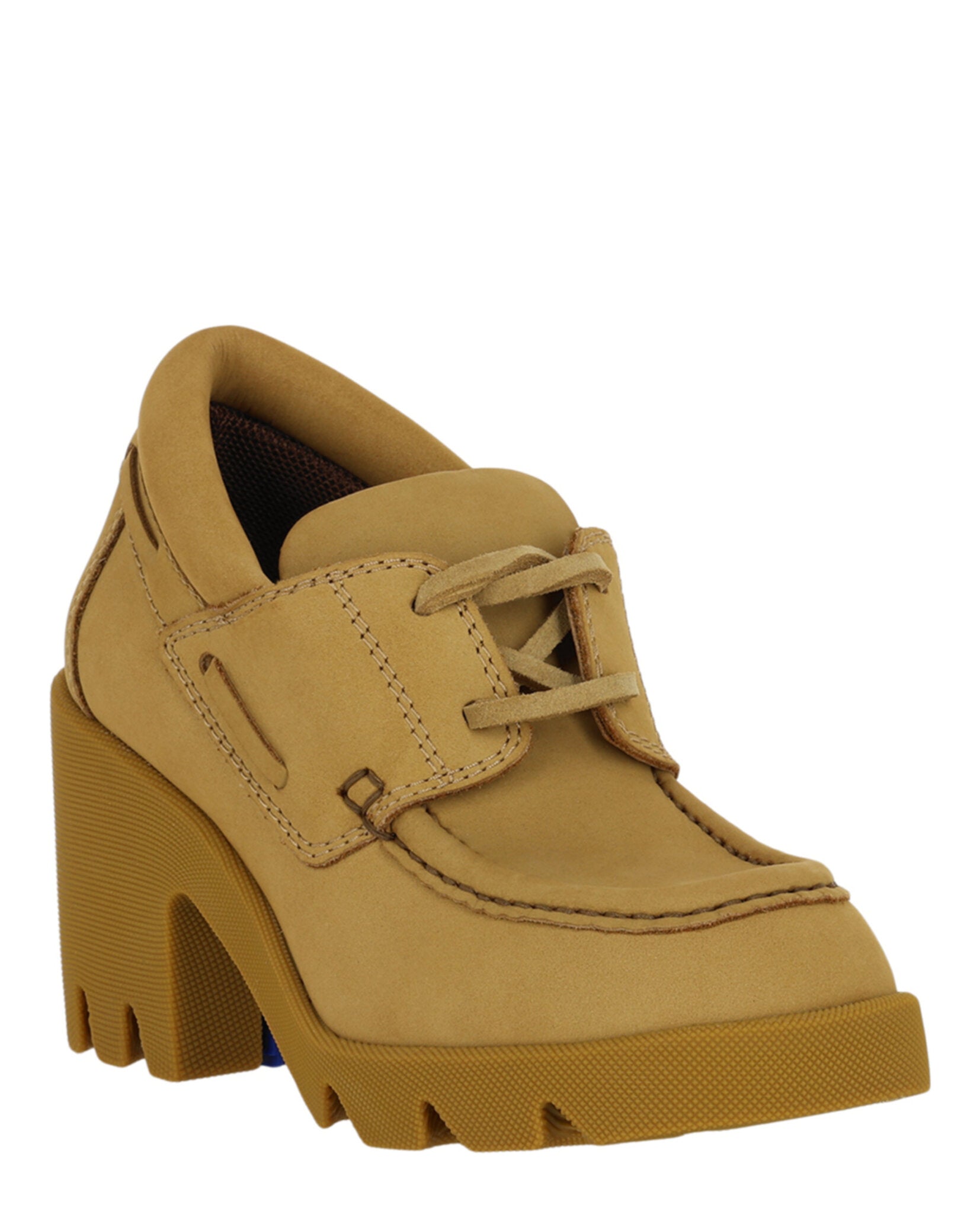 Burberry Womens Stride Leather Heeled Loafers