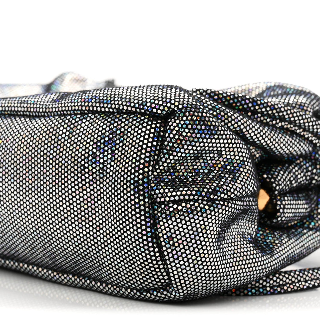 Glitter Calfskin Mini Cloud Clutch Multicolor