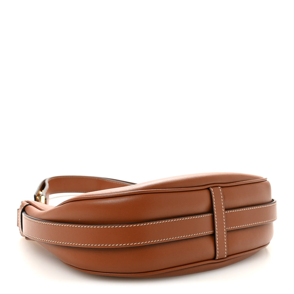 Smooth Calfskin Medium Strap Ava Shoulder Bag Tan