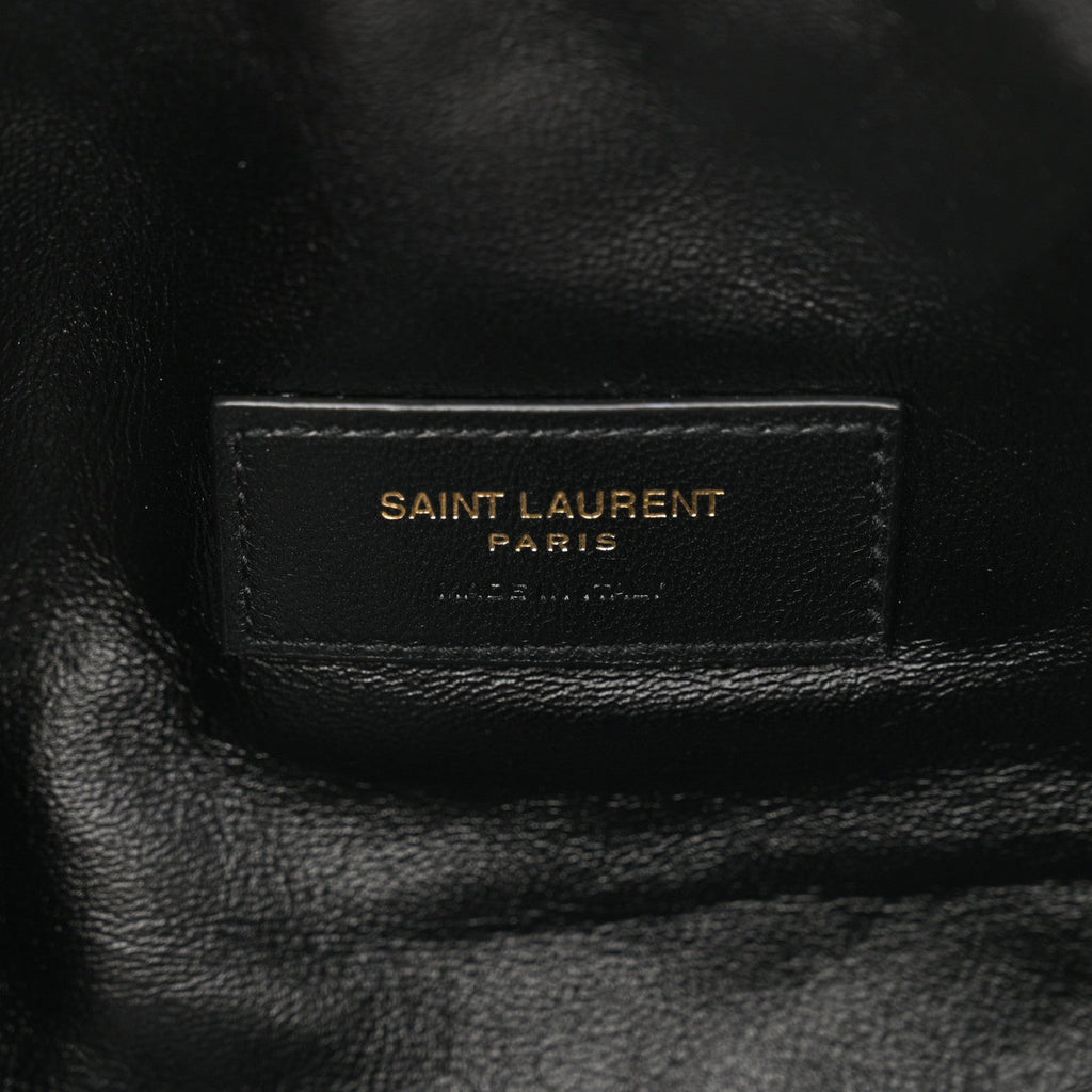 Lambskin Quilted Gaby Zipped Pouch Black