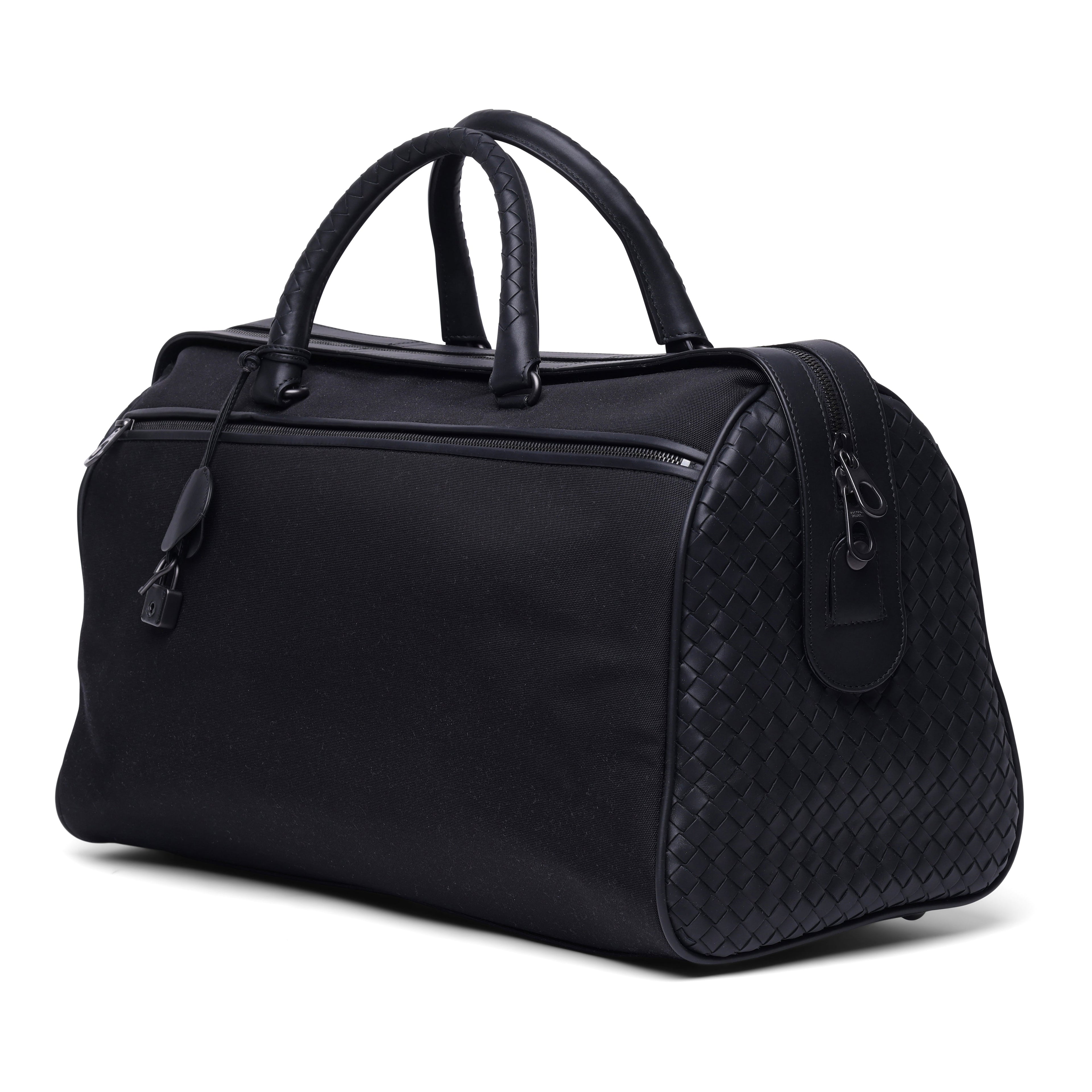 Bottega Veneta High Tech Canvas & Intrecciato Duffel Bag