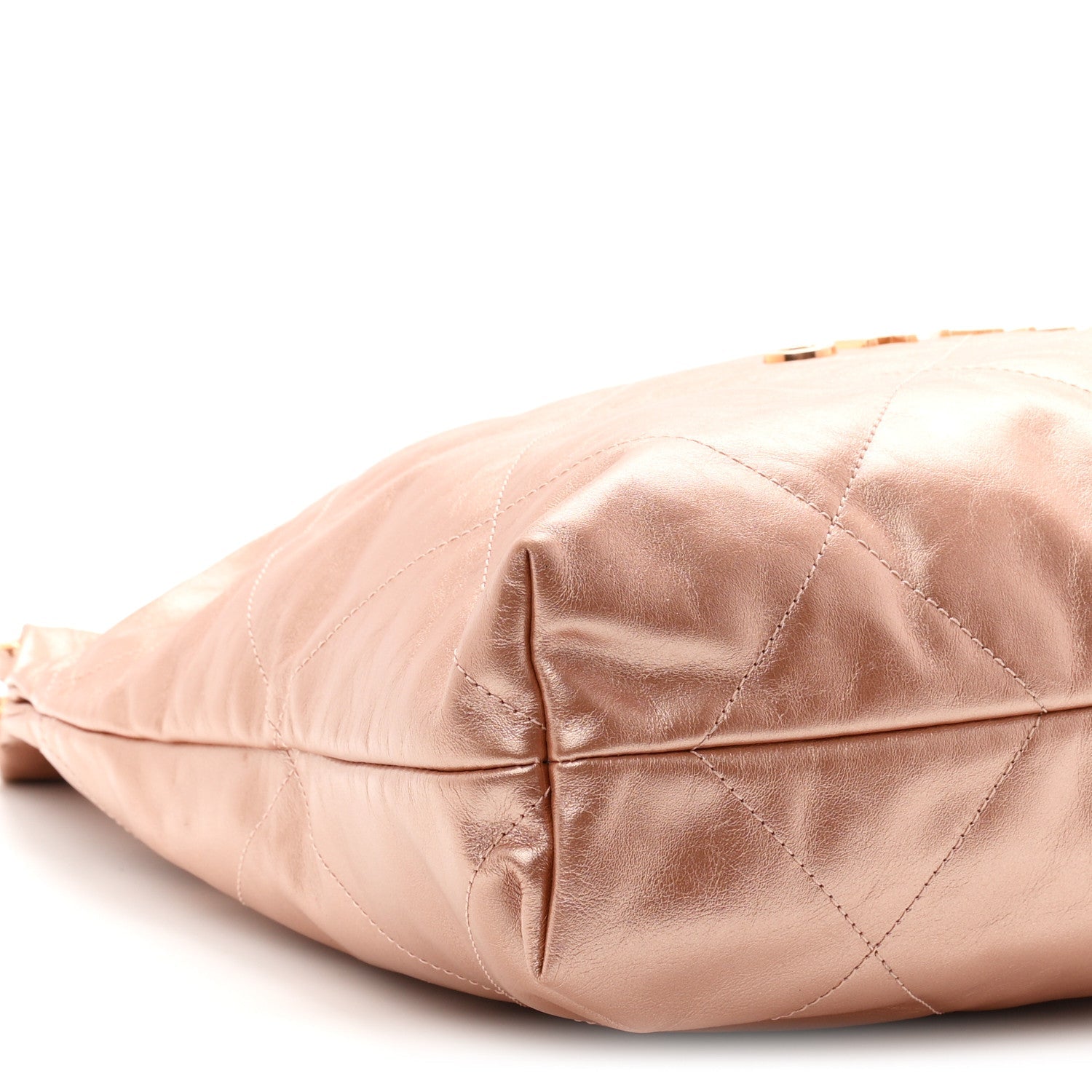 Metallic Calfskin Quilted Chanel 22 Copper
