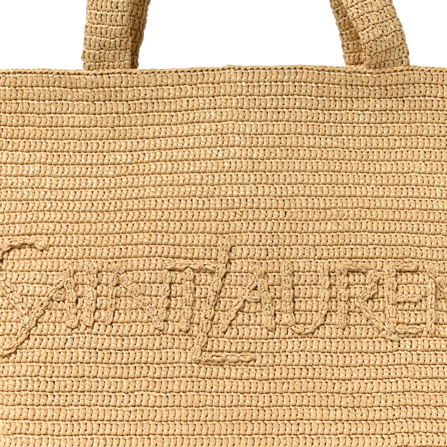 Raffia Logo Tote Naturel