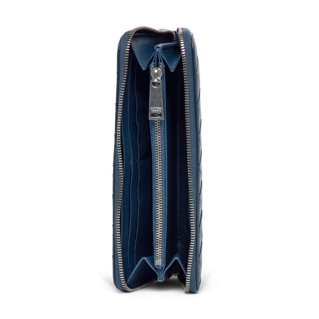 Bottega Veneta Long Zipper Leather Wallet